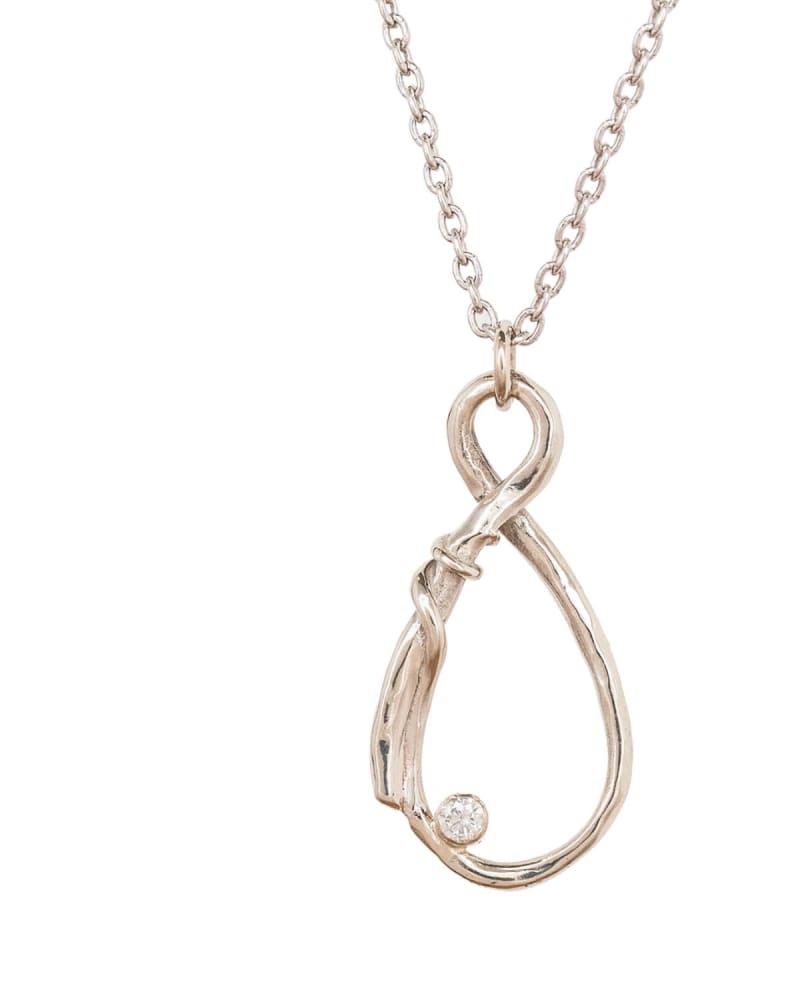 Front of a size O/S Figure Eight Necklace With Diamond in White Gold in White Gold by Heidi Lowe. | dia_product_style_image_id:330075